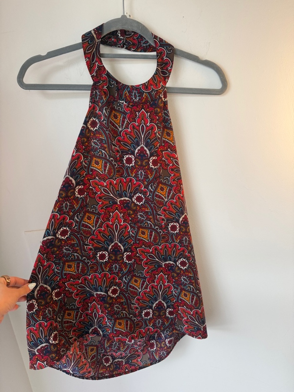 Pixley Red Paisley Halter Top